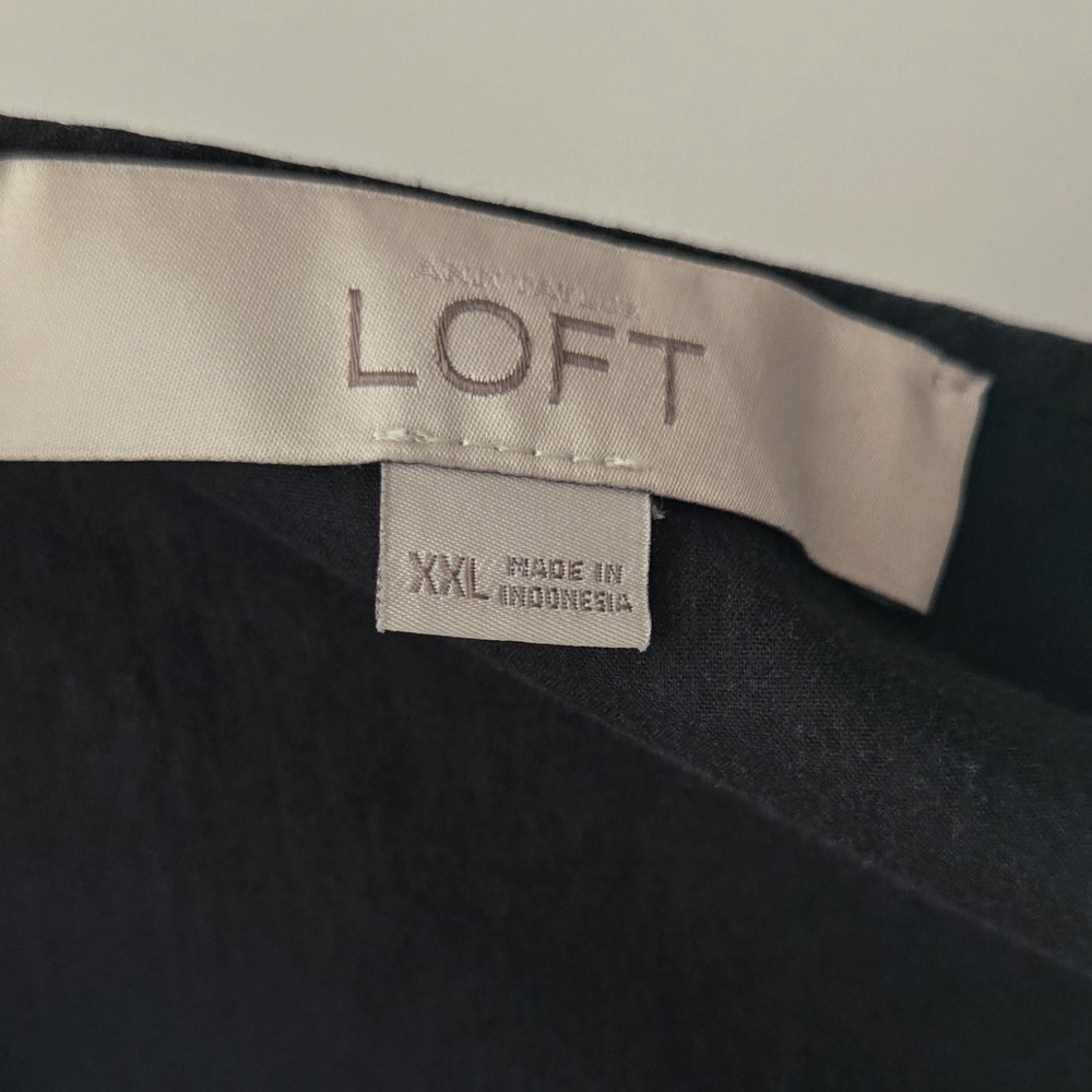 Ann Taylor LOFT Black Sleeveless Top with Ruffle Trim - Picture 5 of 5
